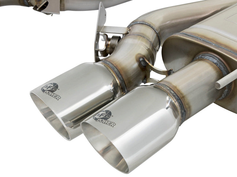 aFe MACHForce XP 3in 304 SS Cat-Back Dual Mode Exhaust w/ Polished Tips 16-17 Cadillac ATS-V V6-3.6L Catback aFe