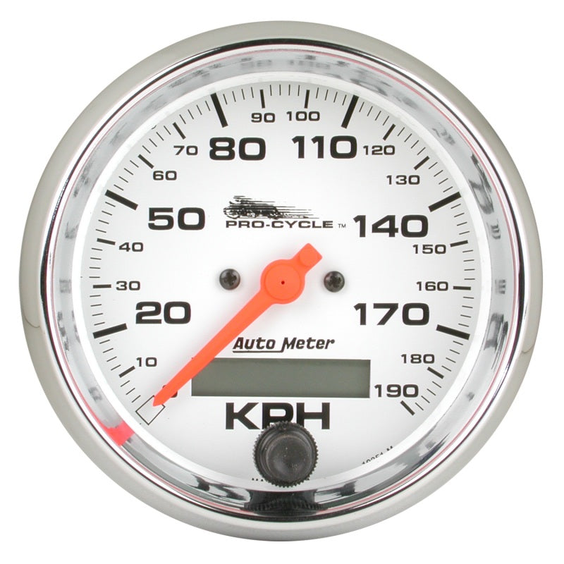 Autometer Pro-Cycle Gauge Speedo 3 3/4in 120 Mph Elec White Gauges AutoMeter