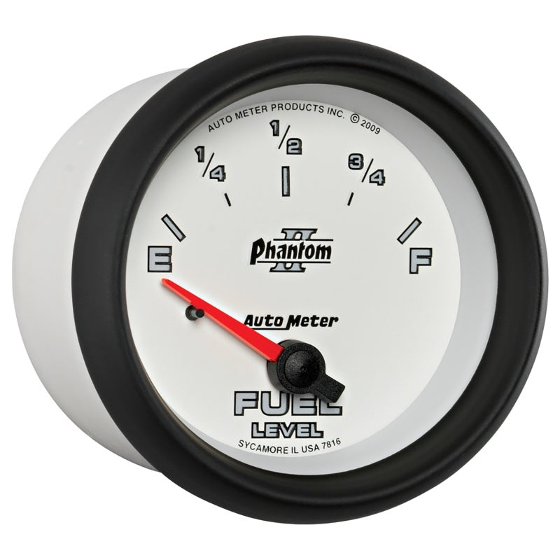 AutoMeter Gauge Fuel Level 2-5/8in. 240 Ohm(e) to 33 Ohm(f) Elec Phantom II Gauges AutoMeter
