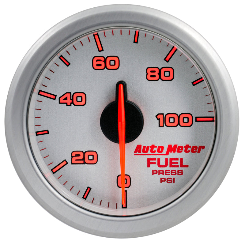Autometer Airdrive 2-1/6in Fuel Pressure Gauge 0-100 PSI - Silver Gauges AutoMeter