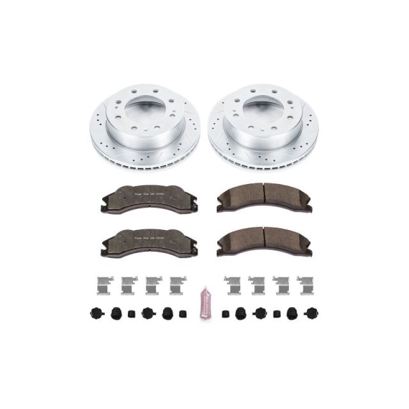 Power Stop 2011 GMC Sierra 3500 HD Front Z36 Truck & Tow Brake Kit Brake Rotors - Slot & Drilled PowerStop