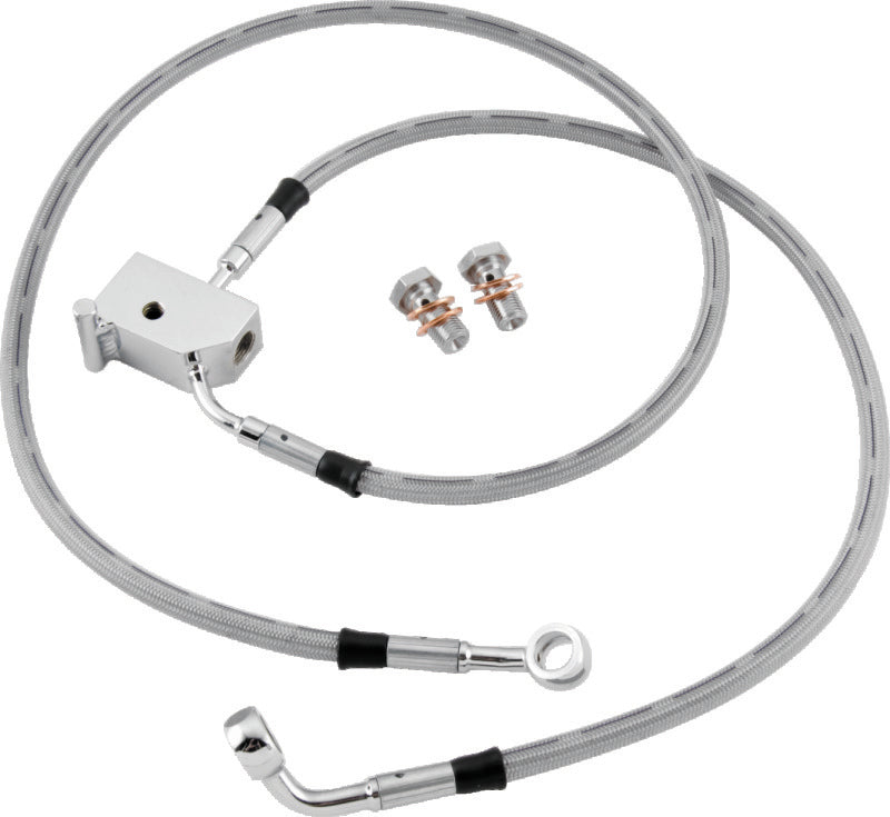 Twin Power L87-99 FLST Stainless Steel Dot Brake Line Kit Rear Stock Length Brake Line Kits TwinPower