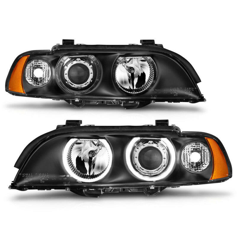 ANZO 1997-2001 BMW 5 Series Projector Headlights w/ Halo Black Headlights ANZO
