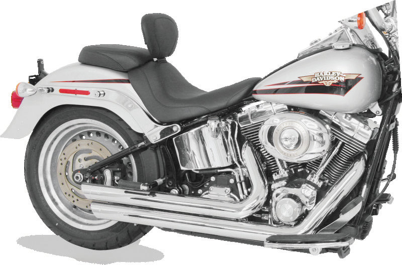 Mustang 06-17 Harley Softail Wide Tire(200mm)Wide Tripper Solo Seat w/Driver Backrest - Black Solo Motorcycle Seats Mustang Motorcycle