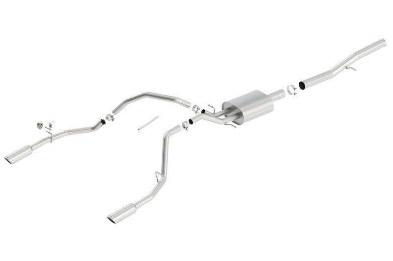 Borla 14 Silv/Sierra 1500 EC Std/CC Short 143.5in WB S-Type Single Split Rear Exit Cat-Back Exhaust Catback Borla