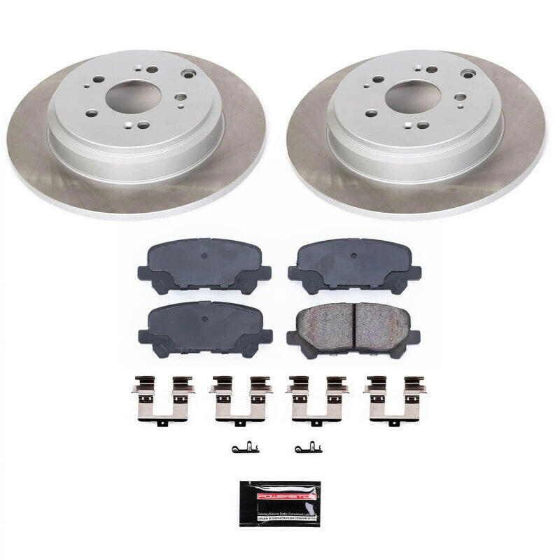 Power Stop 09-11 Honda Pilot Rear Semi-Coated Rotor Kit Brake Kits - Performance Blank PowerStop