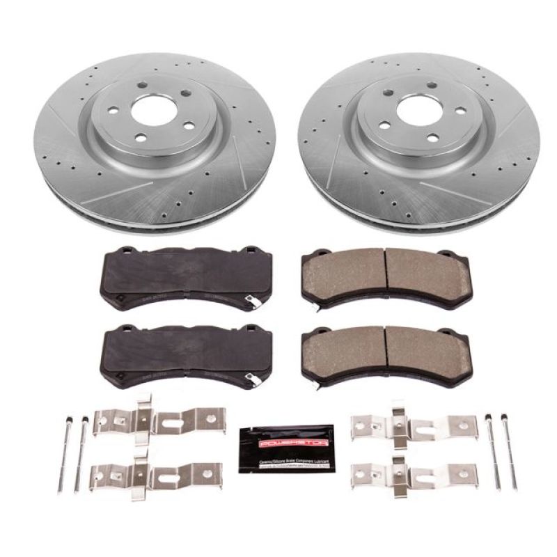 Power Stop 12-20 Jeep Grand Cherokee Front Z23 Evolution Brake Kit Brake Rotors - Slot & Drilled PowerStop