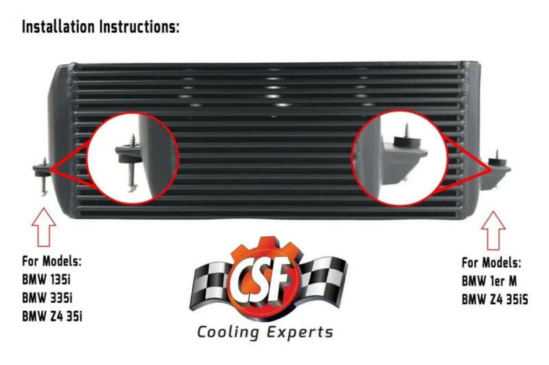 CSF 04-13 BMW 335i/xi (E90/E91/E92/E93) High Performance Stepped Core Bar/Plate Intercooler - Black Intercoolers CSF