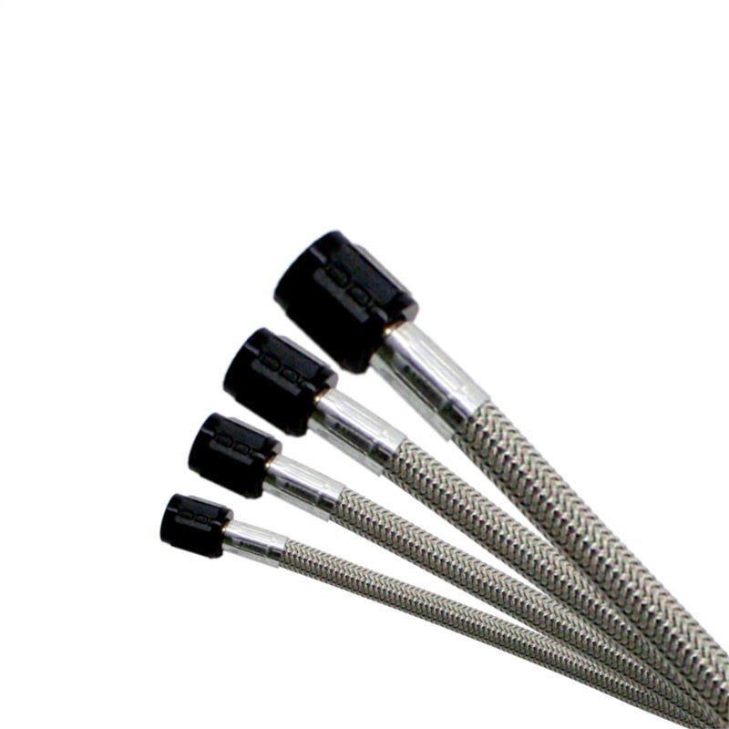 Nitrous Express 3AN 18in SS Braided Hose - Black Hoses Nitrous Express