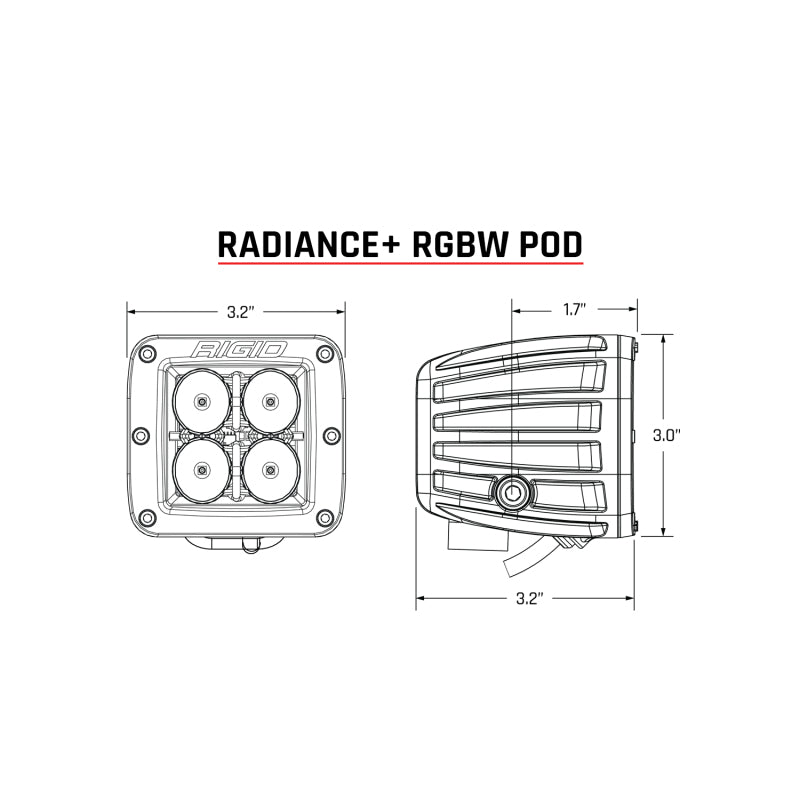 Rigid Industries Radiance+ Pod RGBW - Pair Light Bars & Cubes Rigid Industries