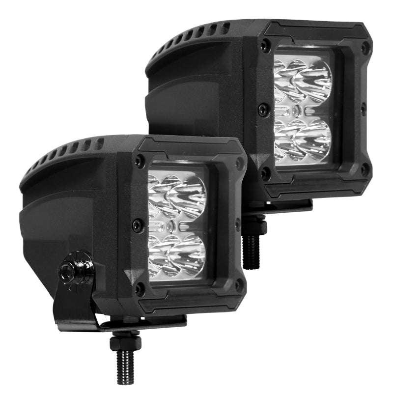 Go Rhino Xplor Bright Series Cube LED Spot Light Kit (Surface/Threaded Stud Mount) 3x3 - Blk (Pair) Light Bars & Cubes Go Rhino