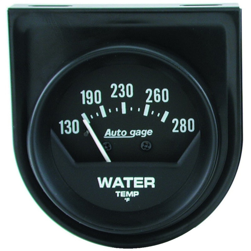 AutoMeter Gauge Console Water Temp 2in. 280 Deg. F Mech Short Sweep Black Autogage Gauges AutoMeter