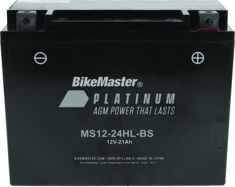 BikeMaster AGM Battery - MS12-24HL-BS Batteries BikeMaster