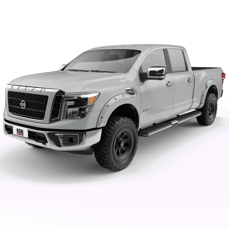 EGR 16+ Nissan Titan XD Bolt-On Look Color Match Fender Flares - Set - Blizzard Fender Flares EGR