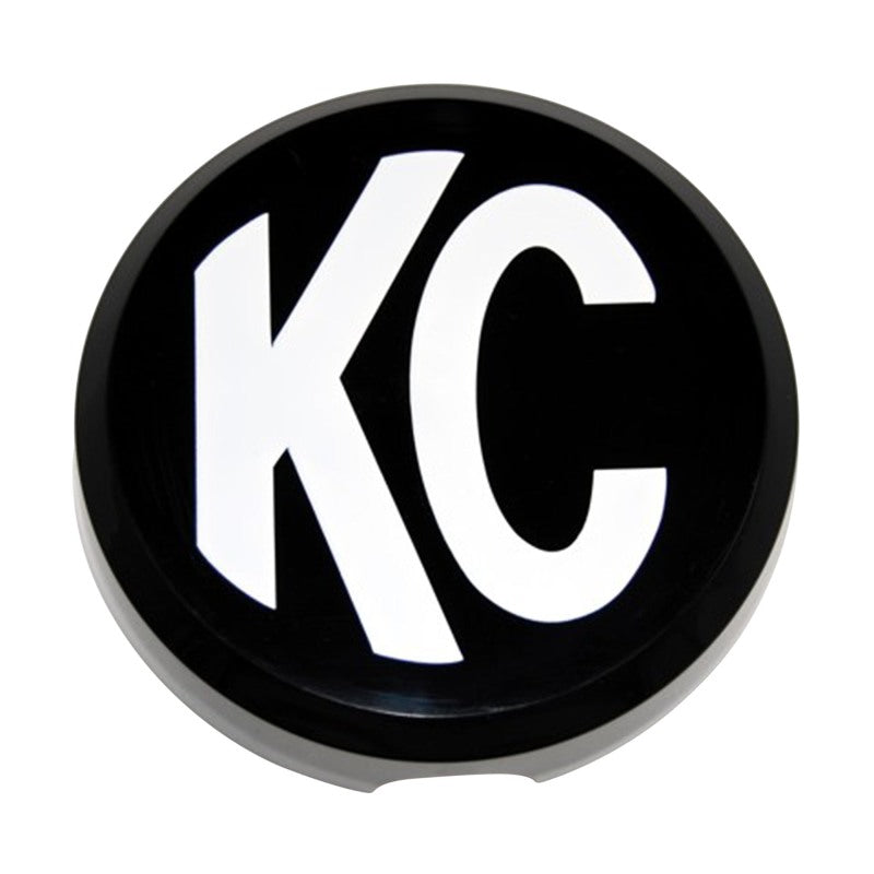 KC HiLiTES 6in. Round Hard Cover for Daylighter/SlimLite/Pro-Sport (Single) - Black w/White KC Logo Light Covers and Guards KC HiLiTES
