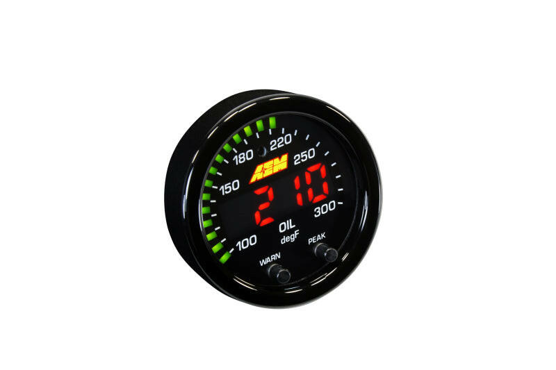 AEM X-Series Temperature 100-300F Gauge Kit (ONLY Black Bezel and Water Temp. Faceplate) Gauges AEM