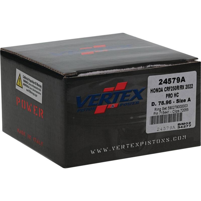 Vertex Piston 22-24 Honda CRF 250 R 250cc Forged High Compression Piston Kit 14.4:1 Comp. Piston Sets - Powersports Vertex Pistons