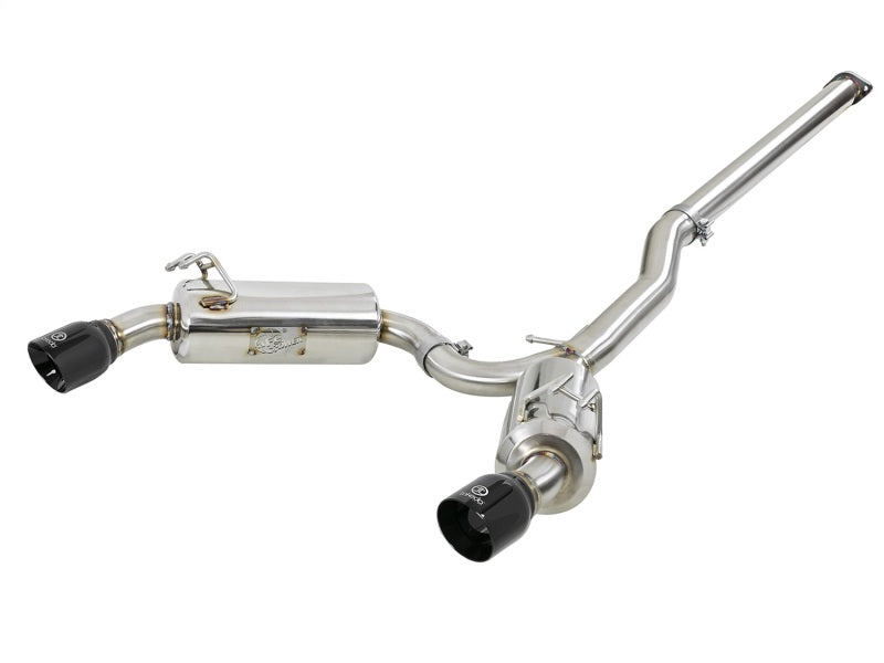 aFe Takeda 3in. to 2.5in. 304 SS C/B Exhaust 08-15 Mitsubishi Lancer EVO I4-2.0L (t) - Black Tips Catback aFe