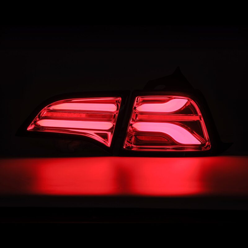 AlphaRex 17-22 Tesla Model 3 PRO-Series LED Tail Lights Red Smoke w/Seq Sig Tail Lights AlphaRex