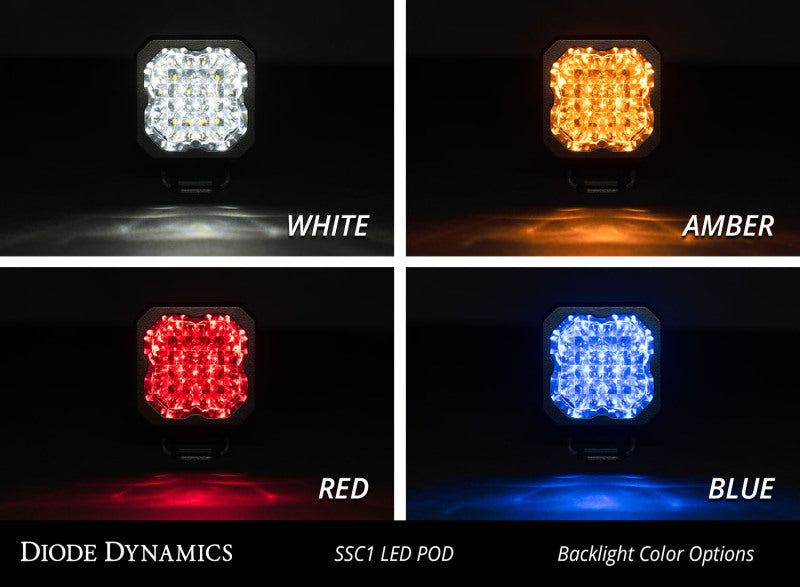 Diode Dynamics Stage Series C1 LED Pod Pro - White Flood Standard RBL (Pair) Light Accessories and Wiring Diode Dynamics