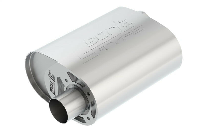 Borla CrateMuffler Ford Coyote 2.5 inch Offset/Offset 12in x 6in x 10.34in S-Type Oval Muffler Muffler Borla