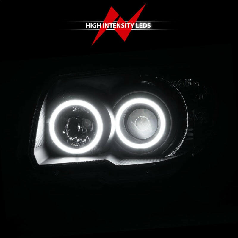 ANZO 2006-2009 Toyota 4Runner Projector Headlights w/ Halo Black Headlights ANZO