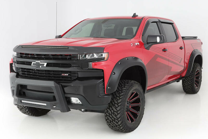 Bushwacker 19-21 Chevrolet Silverado 1500 Pocket Style Flares 4pc - Black Fender Flares Bushwacker