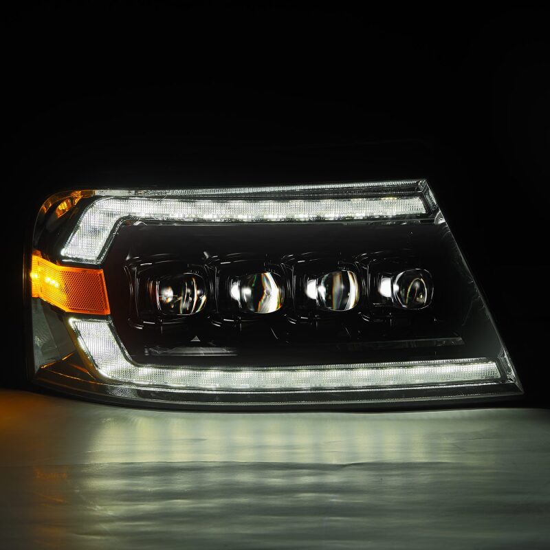 AlphaRex 04-08 Ford F-150 (No 2004 Heritage) NOVA-Series LED Proj HL Chrome w/Actv Light / Seq. Sig Headlights AlphaRex