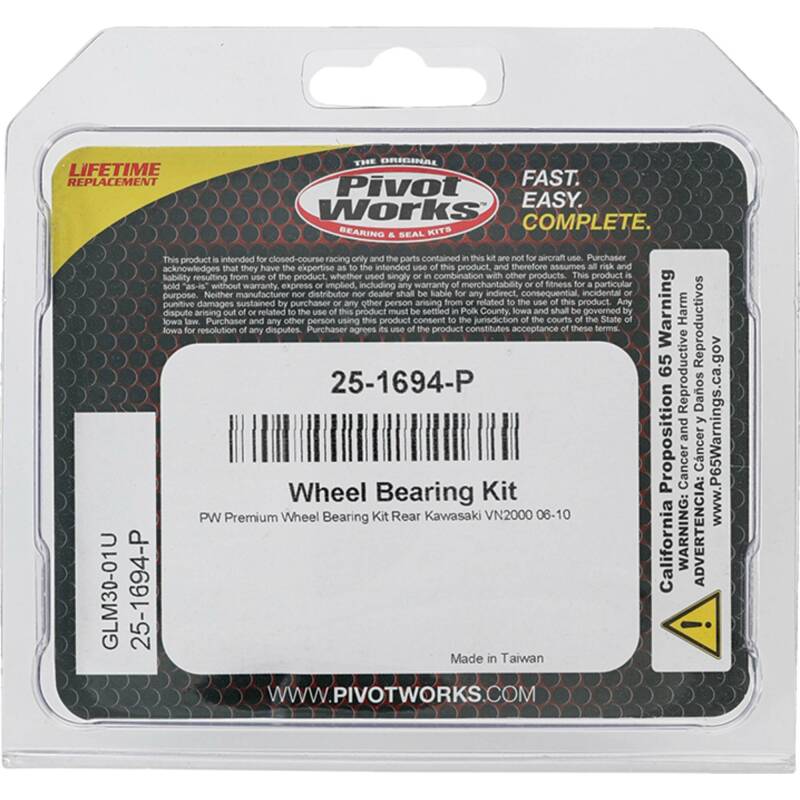 Pivot Works Kawasaki Wheel Bearing Kit Premium Bearings Control Arms Pivot Works