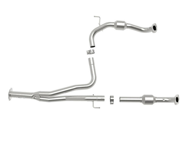 aFe Power Twisted Steel Y-Pipe w/ Cat SS 16-20 Toyota Tacoma V6 3.5L (4WD Only) Headers & Manifolds aFe