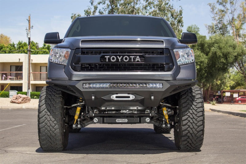 Addictive Desert Designs 2014+ Toyota Tundra Stealth Fighter Front Bumper w/Winch Mount & Sensors Bumpers - Steel Addictive Desert Designs