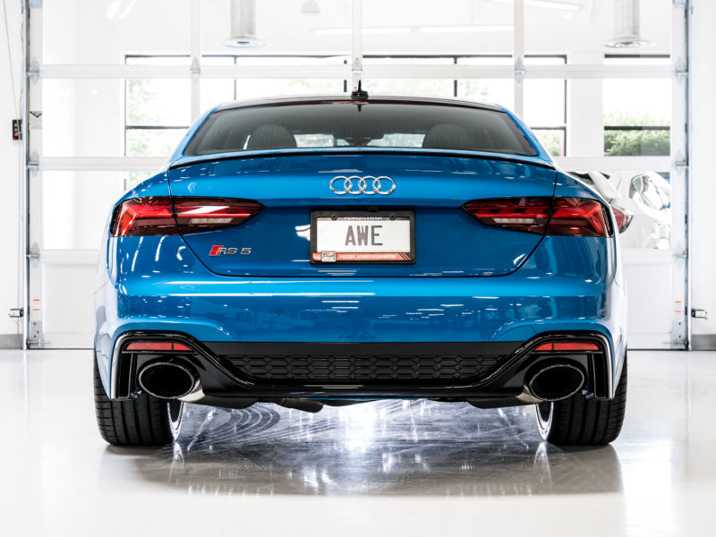 AWE Tuning Audi B9.5 RS5 Sportback Non-Resonated Touring Edition Exhaust - RS-Style Diamond Blk Tips Catback AWE Tuning