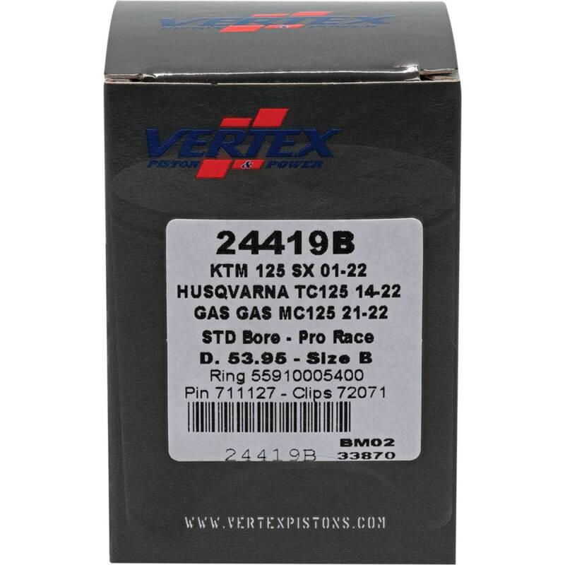 Vertex Piston 01-16 KTM 125 EXC 125cc Forged Pro Race Piston Kit Piston Sets - Powersports Vertex Pistons