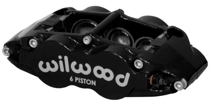 Wilwood Caliper-Narrow Superlite 6R-LH - Black 1.62/1.12/1.12in Pistons 1.10in Disc Brake Calipers - Perf Wilwood