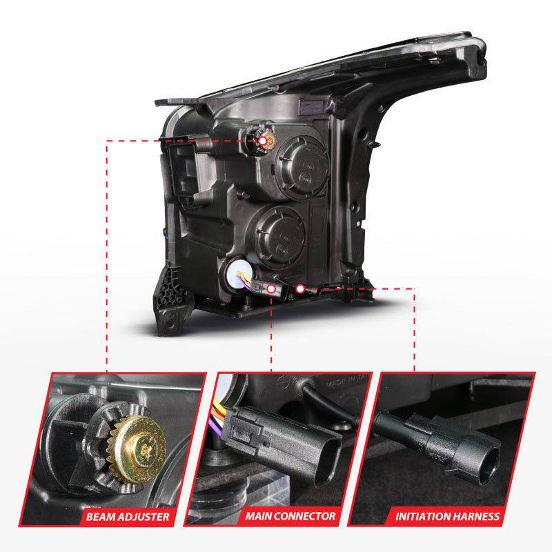 ANZO 15-20 GMC Yukon (Incl XL - Factory Halogen Models) Full LED Proj Headlights Black - Pass. Side Headlights ANZO