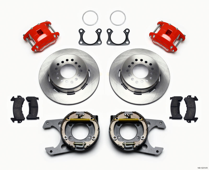 Wilwood D154 P/S Park Brake Kit Red Big Ford 2.36in Offset Big Brake Kits Wilwood