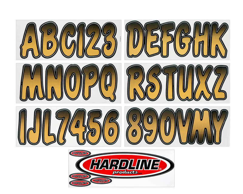 Hardline Boat Lettering Registration Kit 3 in. - 200 Beige/Black Stickers/Decals/Banners Hardline