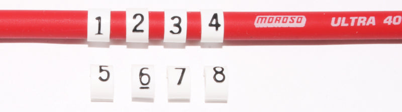 Moroso Spark Plug Wire Markers - Clip On - 8mm - 8 Pack Spark Plug Wire Sets Moroso