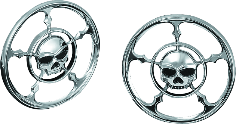 Kuryakyn Zombie Speaker Grills Chrome Exterior Trim Kuryakyn