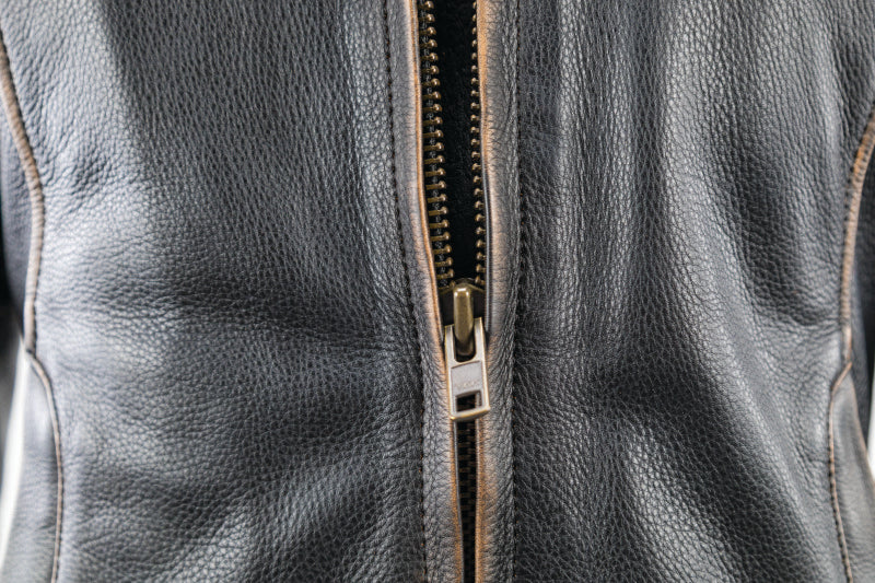 Kuryakyn Leather By River Road Dame Vintage Leather Jacket Black Womens - Small Jackets - Leather Kuryakyn