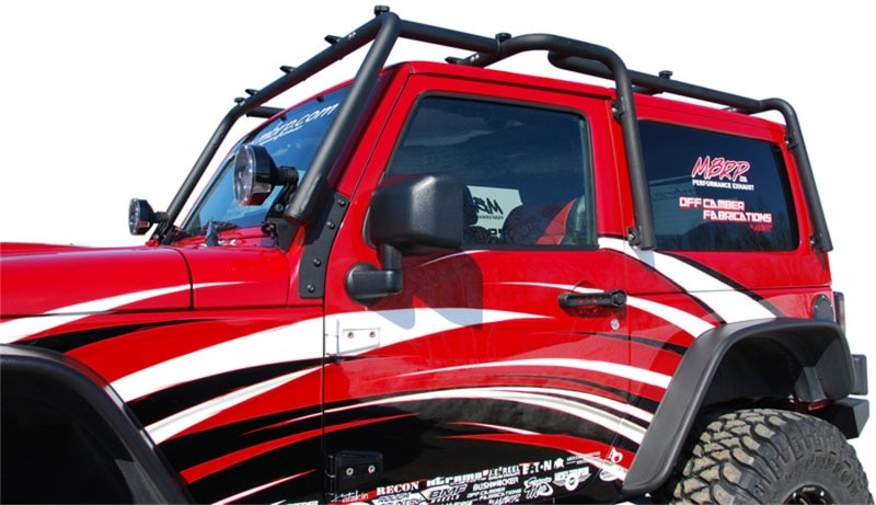 MBRP 07-10 Jeep Wrangler JK Front Roof Rack Extension (2 Door) Black Coated Body Armor & Rock Rails MBRP