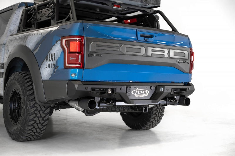 Addictive Desert Designs 17-20 Ford Raptor F-150 Bomber Rear Bumper w/ Backup Sensor Cutouts Bumpers - Steel Addictive Desert Designs