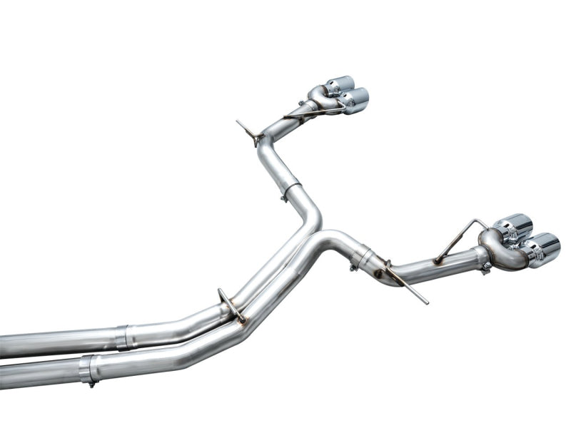 AWE Tuning 19-23 Audi C8 S6/S7 2.9T V6 AWD Track Edition Exhaust - Chrome Silver Tips Catback AWE Tuning
