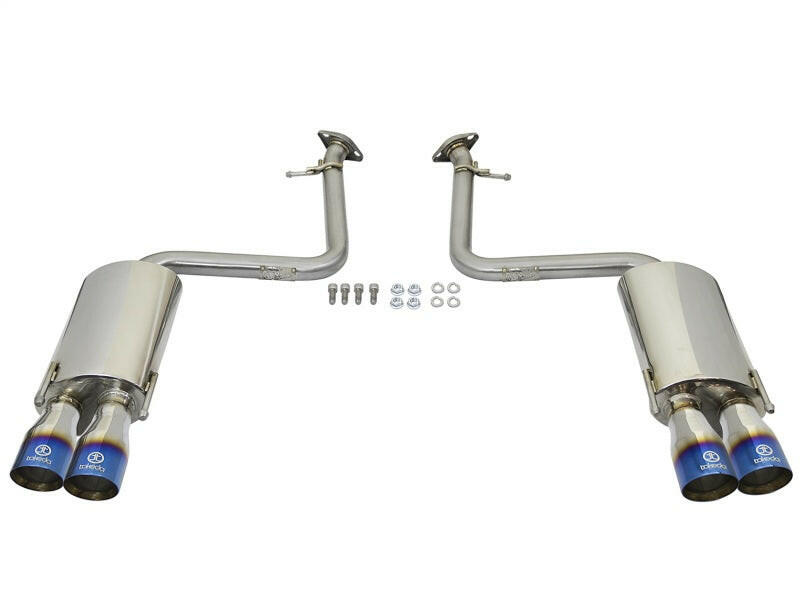 aFe Takeda 16-17 Lexus RC 200T 2.0L (t) 2in. SS Axle-Back Exhaust System w/Polished Blue Tips Axle Back aFe