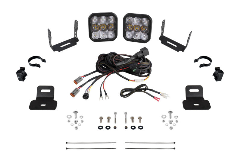 Diode Dynamics 17-24 Can-Am Maverick X3 SS5 Stage Series Ditch Light Kit - Pro White Combo Light Bars & Cubes Diode Dynamics
