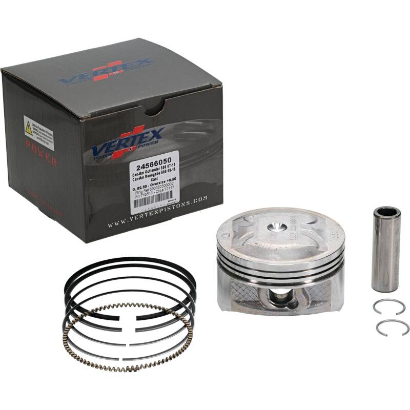 Vertex Piston 07-15 Can-Am Outlander 500 4x4 500cc +0.50mm Oversized Cast Replica Piston Kit Piston Sets - Powersports Vertex Pistons