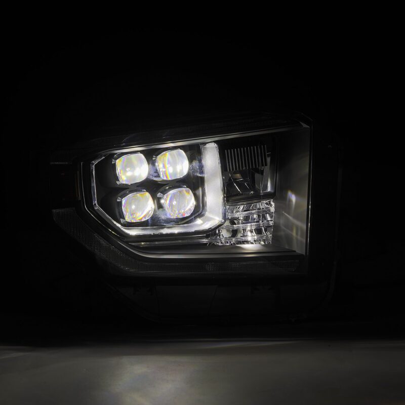 AlphaRex 14-21 Toyota Tundra NOVA-Series LED Proj Headlights Blk w/Actv Light & Seq. Sig + DRL Headlights AlphaRex
