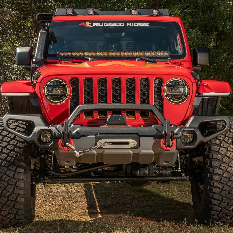Rugged Ridge Venator Front Bumper W/Overrider & Winch Tray JL Bumpers - Steel Rugged Ridge
