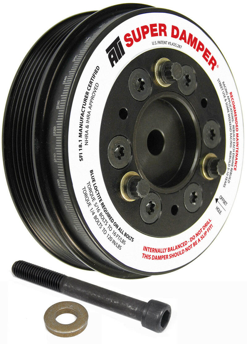 ATI Damper - 5.74in - Alum - 6 Grv - Mini Cooper S - 1.6L - 2 Percent OD - 1Pc Crankshaft Dampers ATI