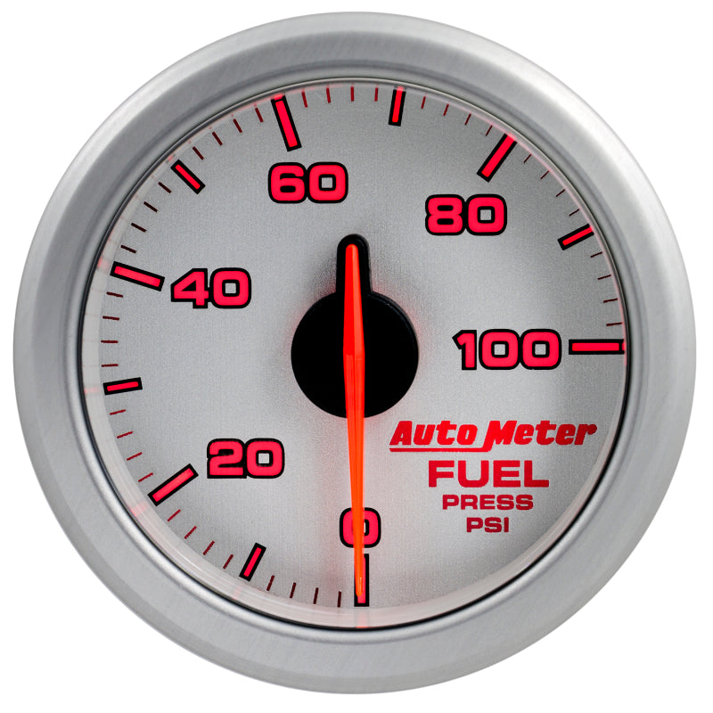 Autometer Airdrive 2-1/6in Fuel Pressure Gauge 0-100 PSI - Silver Gauges AutoMeter